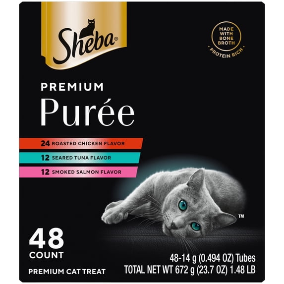 Sheba Premium Purees - 48ct MVMP (chicken, Salmon, Tuna)- ECOM ONLY