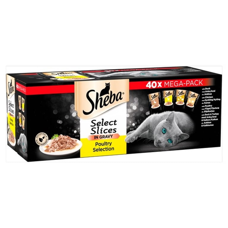 Sheba Select Slices Cat Pouches Poultry Collection in Gravy Cat