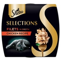 Sheba Selections Filets in Broth Chicken Flavor Wet Cat Food Meal Complement, 1.3 oz Cup