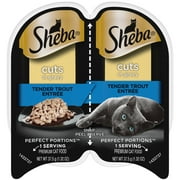 Sheba Wet Cat Food Cuts in Gravy Tender Trout Entree, 2.6 oz Perfect Portions Twin-Pack Tray