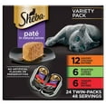 thumbnail image 1 of Sheba Perfect Portions Variety Pack Wet Cat Food Pate, 2.6 oz Twin-Pack Trays (24 Count), 1 of 13