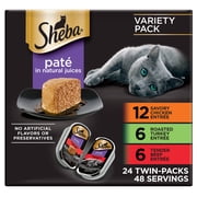 Sheba Perfect Portions Variety Pack Wet Cat Food Pate, 2.6 Oz Twin-Pack Trays 24 Count
