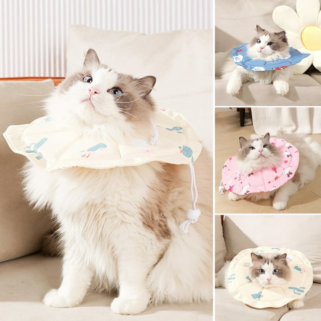 Shebeky Adjustable Pet Cone Collar Soft Waterproof Recovery Collar for