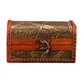 Shebeky Jewelry Box Antique Style High Capacity Dustproof European Desktop Retro Treasure Chest