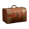 Shebeky Jewelry Box Antique Style High Capacity Dustproof European Desktop Retro Treasure Chest