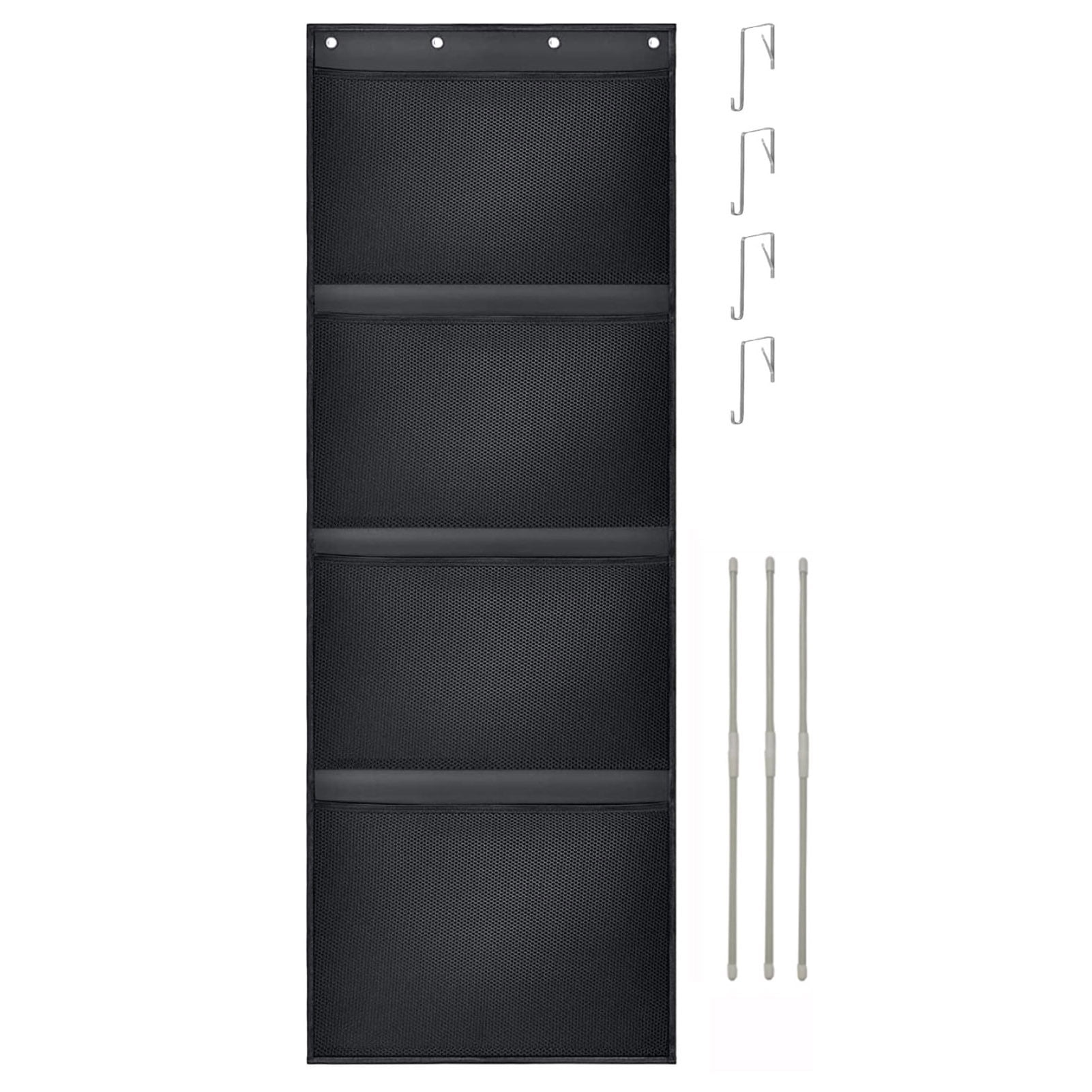 Shebeky OvertheDoor Stuffed Storage Bag Easy Access with 4 Large Mesh