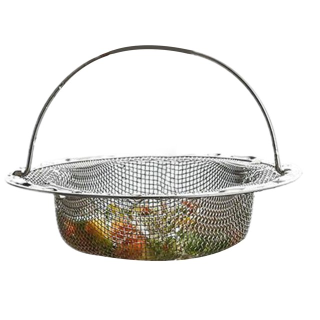 Shebeky Sink Strainer with Handle Durable Reusable Stainless Steel