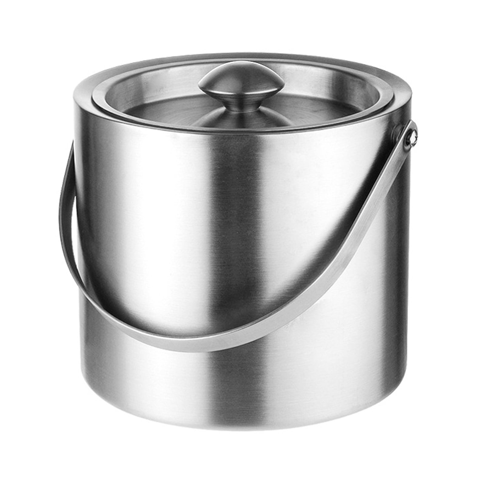 Seau à Glace Isotherme Ruhnjyg 1.4L/2L/3L - Double Paroi Acier Inox - Avec Pinces Et Couvercle - Parfait Pour Champagne Et Cocktails