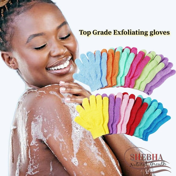 Shebha Gentle Exfoliating Bath Gloves for Smooth, Healthy Skin