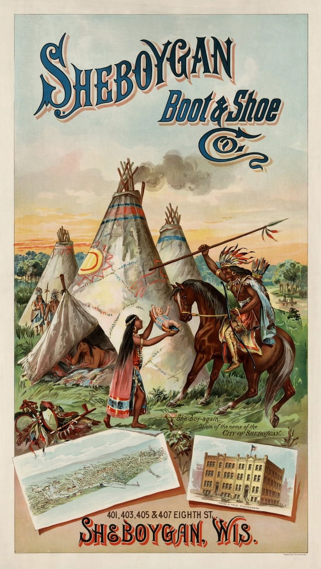 Sheboygan Boot Shoe Company She Boy Again Canvas Art - (24 x 36)