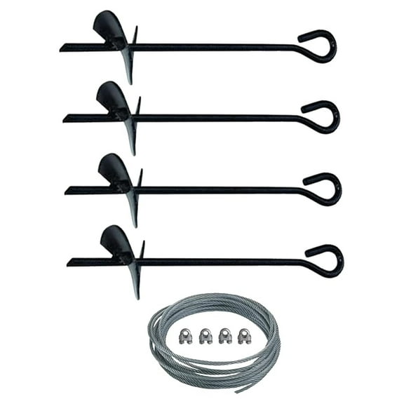 Shed Anchor Kit - Minute Man - 50ft 500lb Cable & U-Bolts - Secure Storage Sheds, TV Antennas, Fence Posts, Clotheslines & Small Trees - Easy Installation Anchoring System