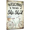 thumbnail image 1 of She Shed Decor, Farmhouse Wall Sign for Home, Kitchen, Garden, Women Cave, Gift for Girlfriend, Ladies, 12x8 Inches Aluminum Metal Sign - She Shed Rules, 1 of 6