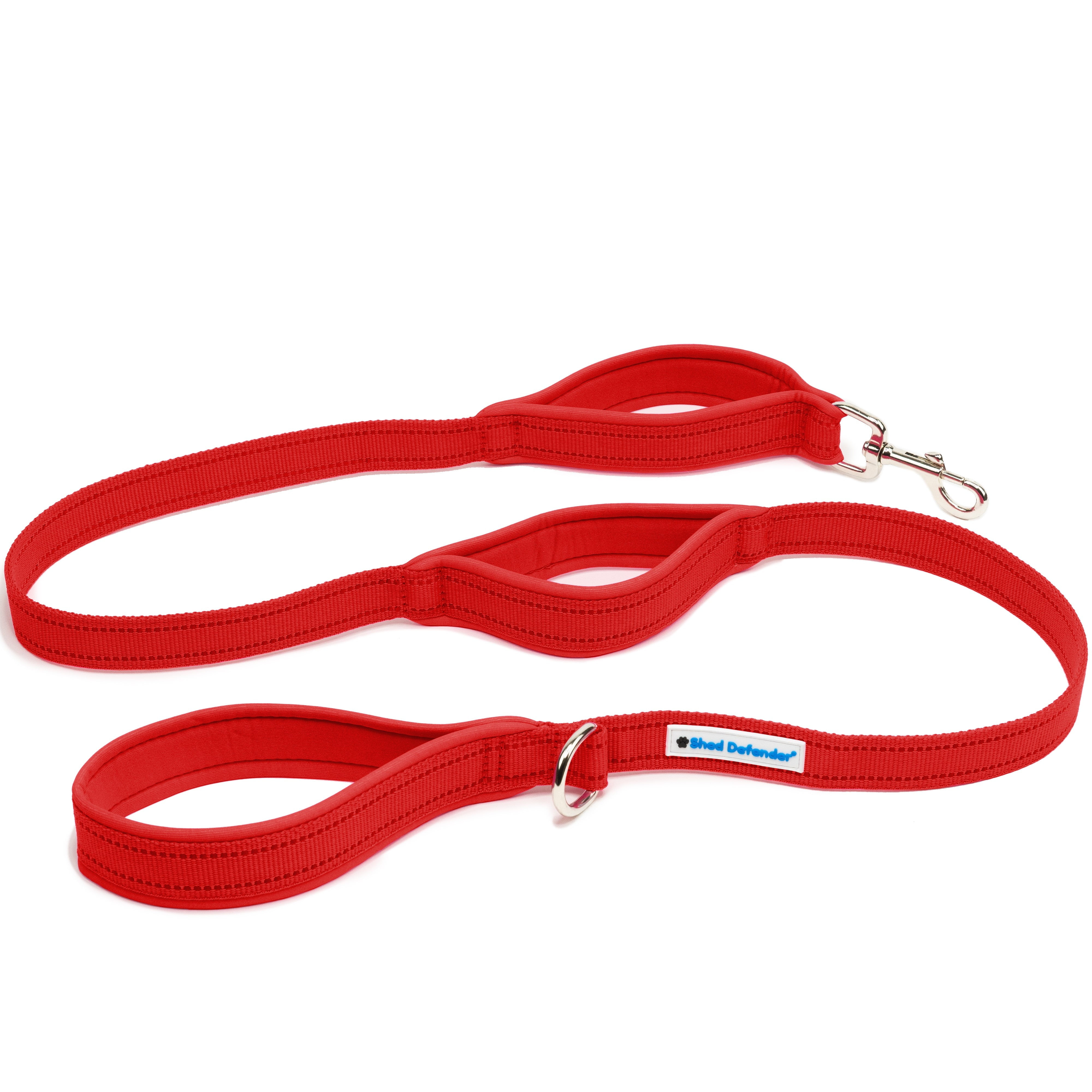 Shed Defender 5 ft. Leash - Three Padded Handles - Dual Layered Thickness for Extra Strength - Reflective Stitching 5 ft. for Large & Small Dogs - Training Lead