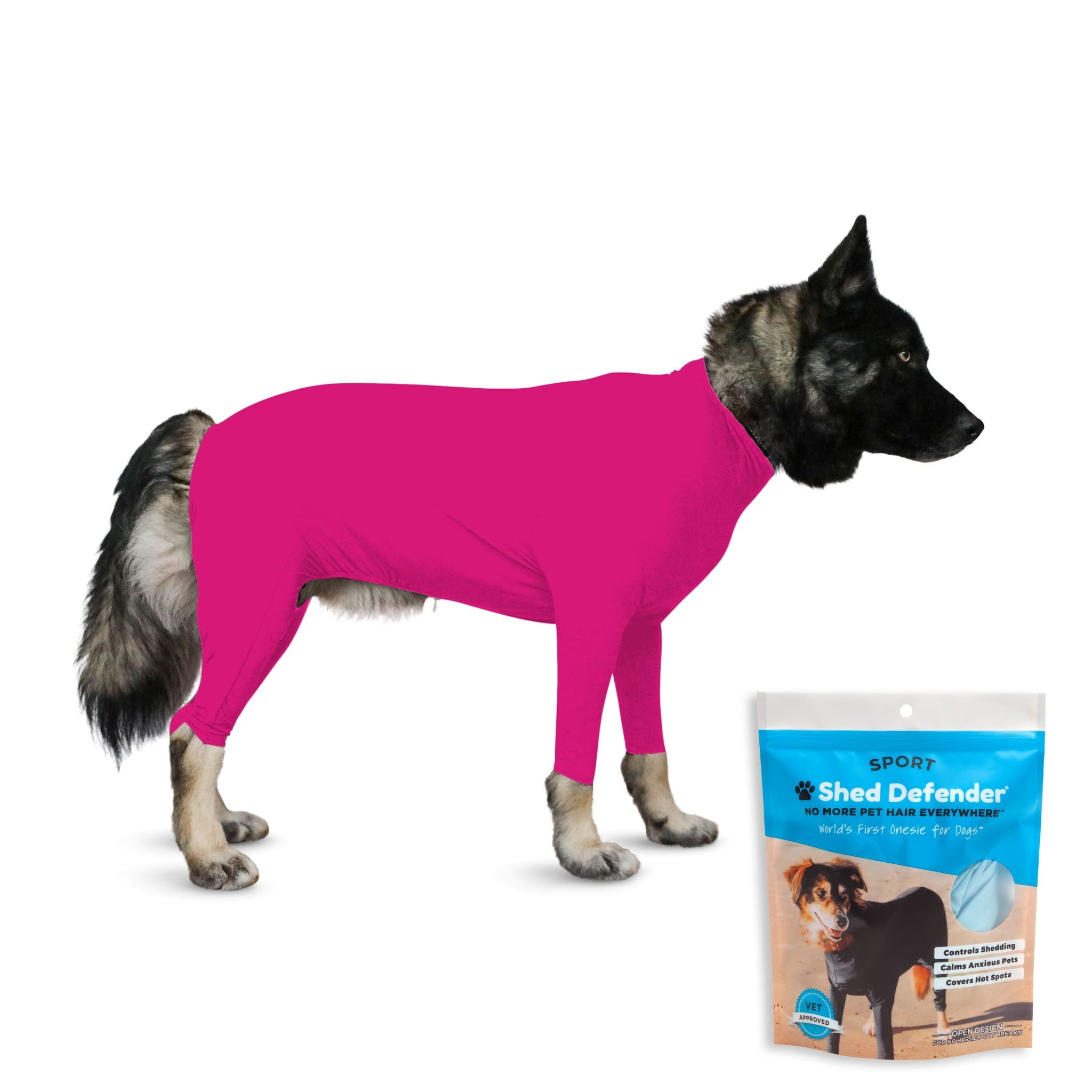 Shed Defender Sport Dog Onesie Seen on Shark Tank, Shedding Bodysuit