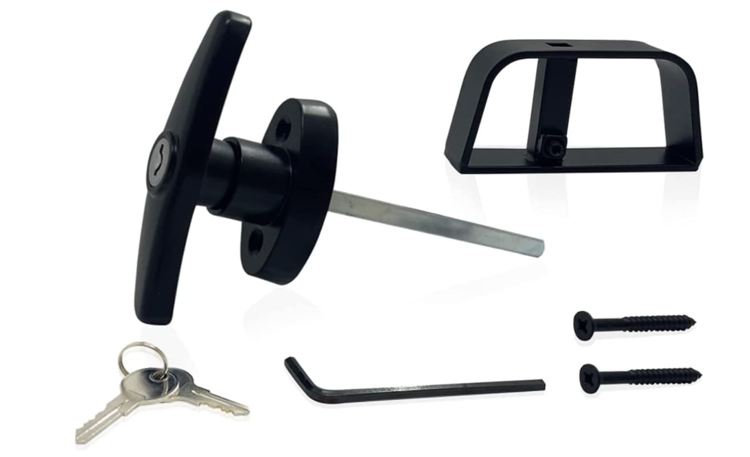 Shed Door Latch THandle Lock Kit with 4 Keys,CIN&GO 41\\/2" Stem