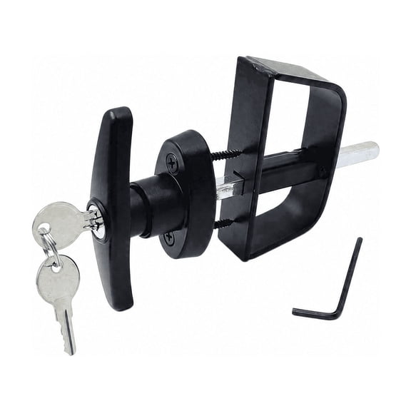 Shed Door Latch T-Handle Lock Kit with 4 Keys,Storage Barn Shed Door Hardware Lock Set 4" and 5" Stem
