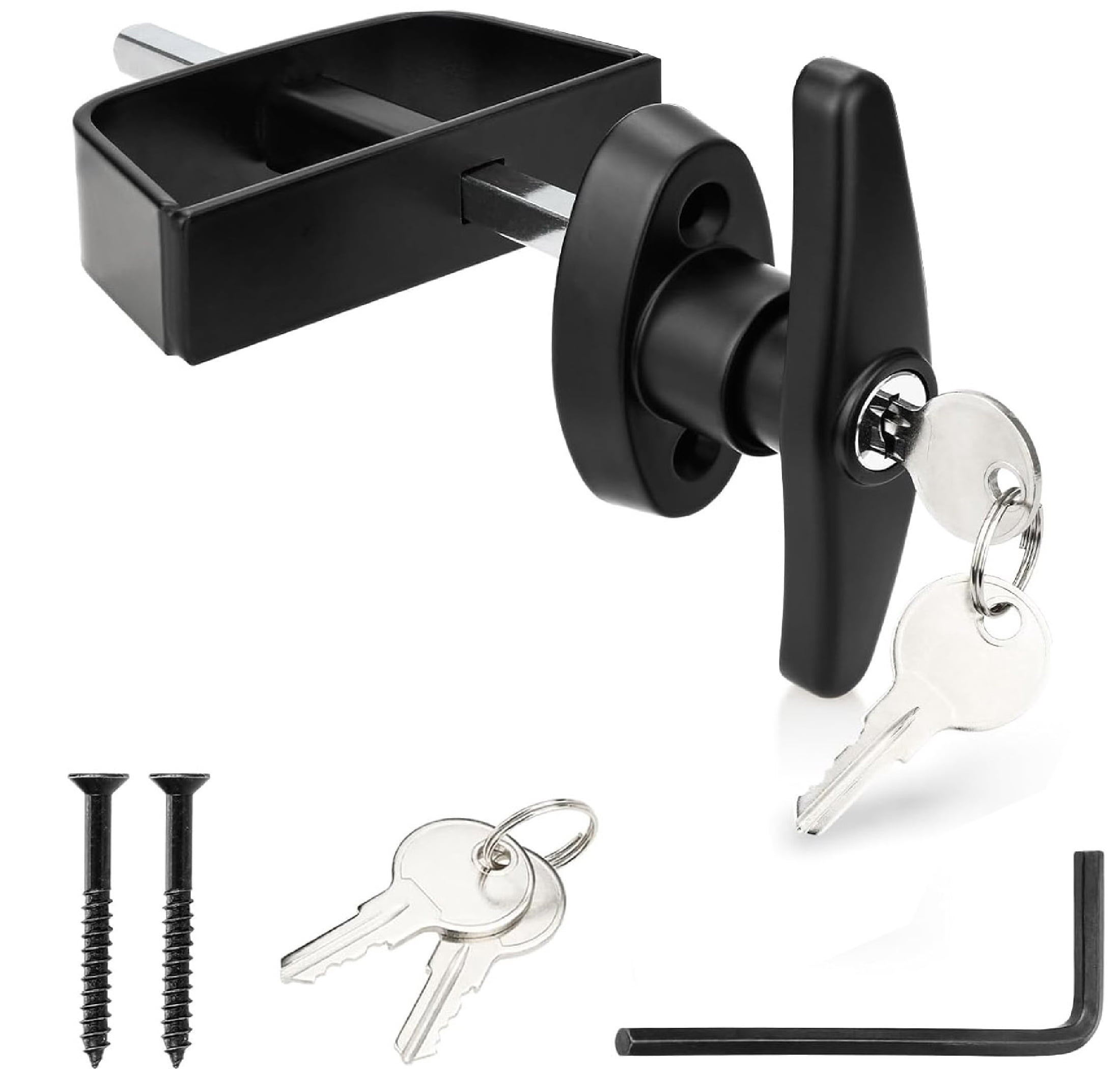 Shed double door hardware kit: 6 Colonial Hinges T Handle HD Barrel Bolts