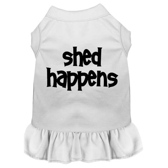 Shed Happens Screen Print Dress, White - Large