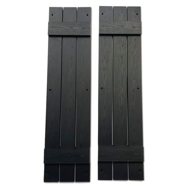Shed Hardware: 9"x36" Black Board & Batten Shutters