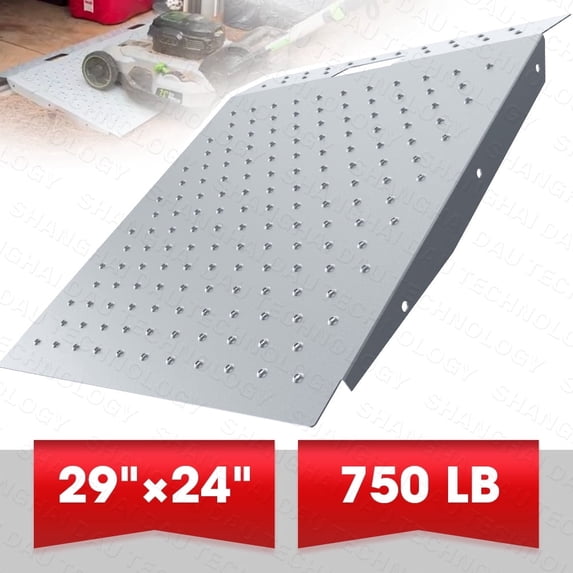 Shed Ramp for Riding Mower & Lawn Equipment Anti-Slip Punch Plate Ramp 750 LB