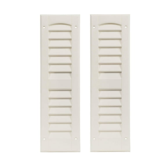 Shed Shutters Louvered 6" W x 21" White for Sheds, Playhouses, and Chicken Coops 1 Pair (LS621W-BX2)