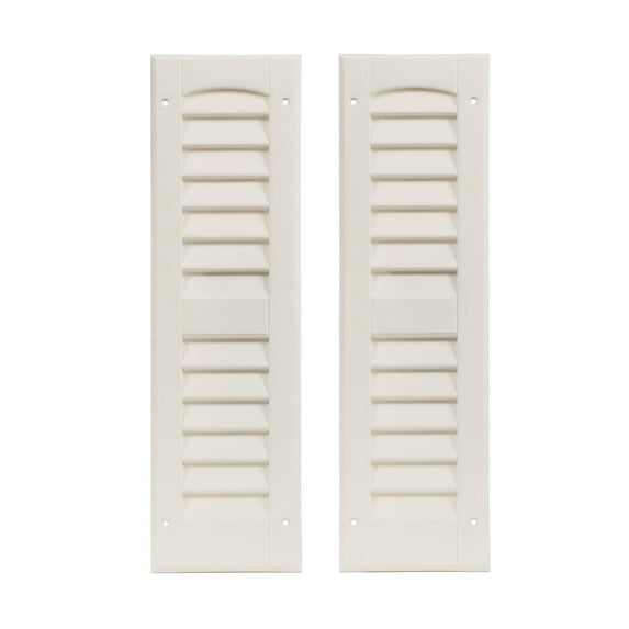 Shed Shutters Louvered 6" W x 21" White for Sheds, Playhouses, and Chicken Coops 1 Pair (LS621W-BX2)