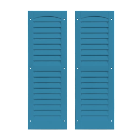 Shed Shutters Louvered 9" W x 27" H Pacific Blue for Sheds, Playhouses, and Chicken Coops 1 Pair (LS927PB-BX2)