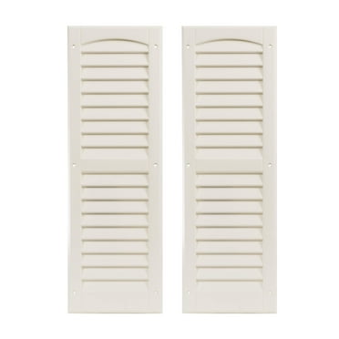 Shed Shutters Louvered 9" W x 27" H White for Sheds, Playhouses, and Chicken Coops 1 Pair (LS927W-BX2)