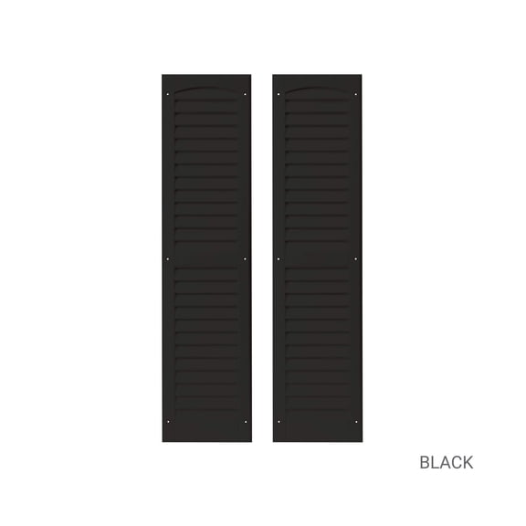 Shed Shutters Louvered 9" W x 36" H Black for Sheds, Playhouses, and Chicken Coops 1 Pair (LS936BLK-BX2)