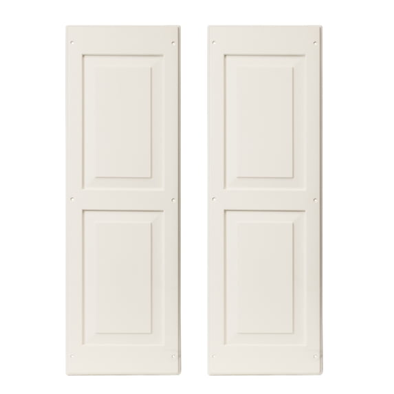 Shed Shutters Raised Panel 12" W x 36" H, White for Sheds, Playhouses, and Chicken Coops 1 Pair(RP1236W-BX2)