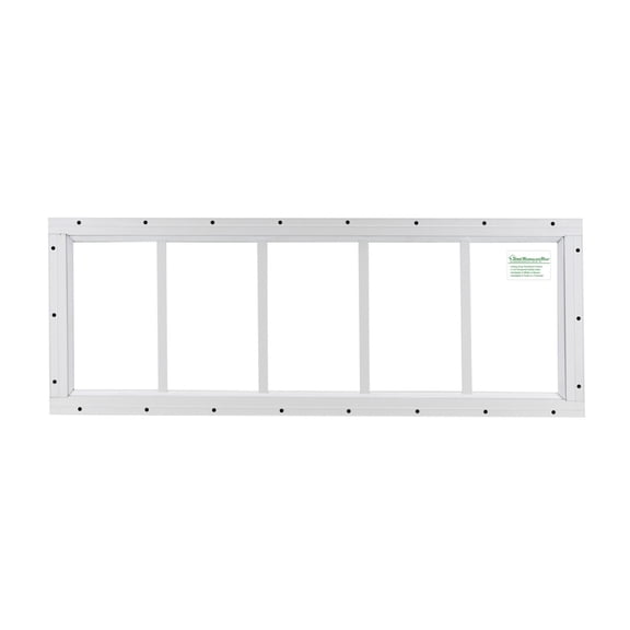 Shed Transom Window 10 x 35 White Flush Mount Tempered Glass, Singel Pane