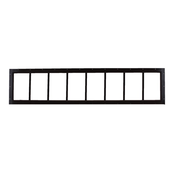 Shed Transom Window 10" x 48" Black Tempered Glass Flush