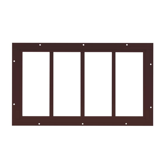 Shed Window 10.185" X 23" Transom Flush Mount 3-Pane Brown for Sheds, Playhouses, and Chicken Coops 1 PK (TRAN1023BR-BX1)