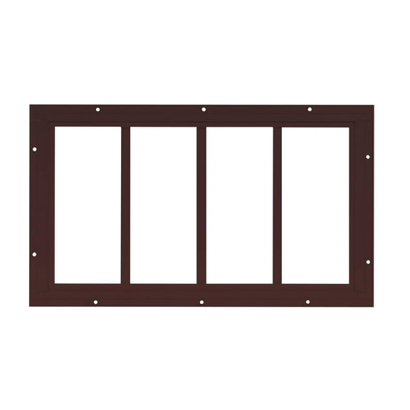 Shed Window 10.185" X 24" Transom Flush Mount 3-Pane Brown for Sheds, Playhouses, and Chicken Coops 1 PK (TRAN1024BR-BX1)