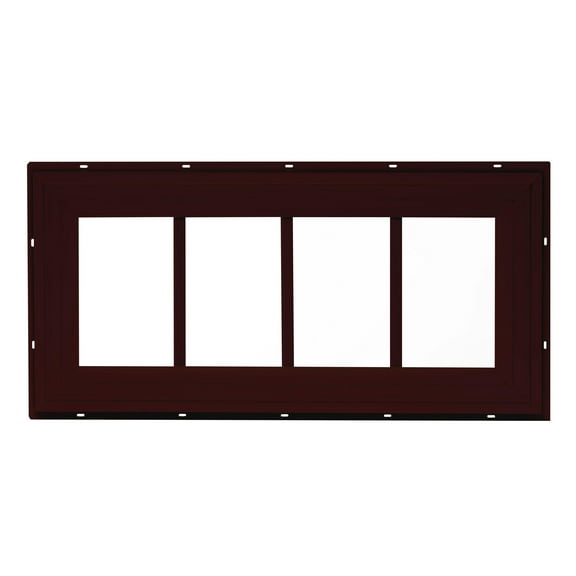 Shed Window 10.185" X 24" Transom J-Lap Brown PVC for Sheds, Playhouses, and Chicken Coops 1 PK (TRPV1024BRJ-BX1)