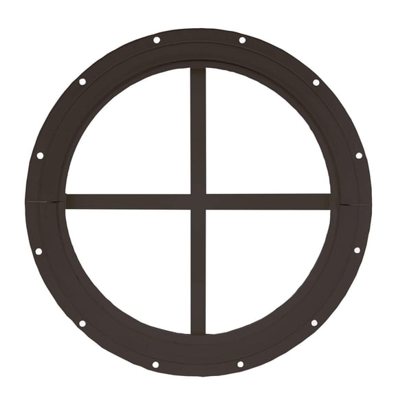 Shed Window 10" Round Gable Flush Mount Brown for Sheds, Playhouses, and Chicken Coops 1 PK (WR10BR-BX1)