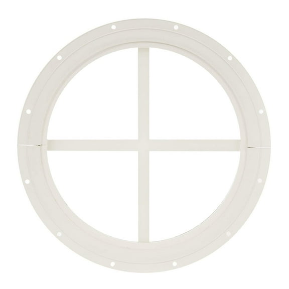 Shed Window 10" Round Gable Flush Mount White for Sheds, Playhouses, and Chicken Coops 1 PK (WR10W-BX1)