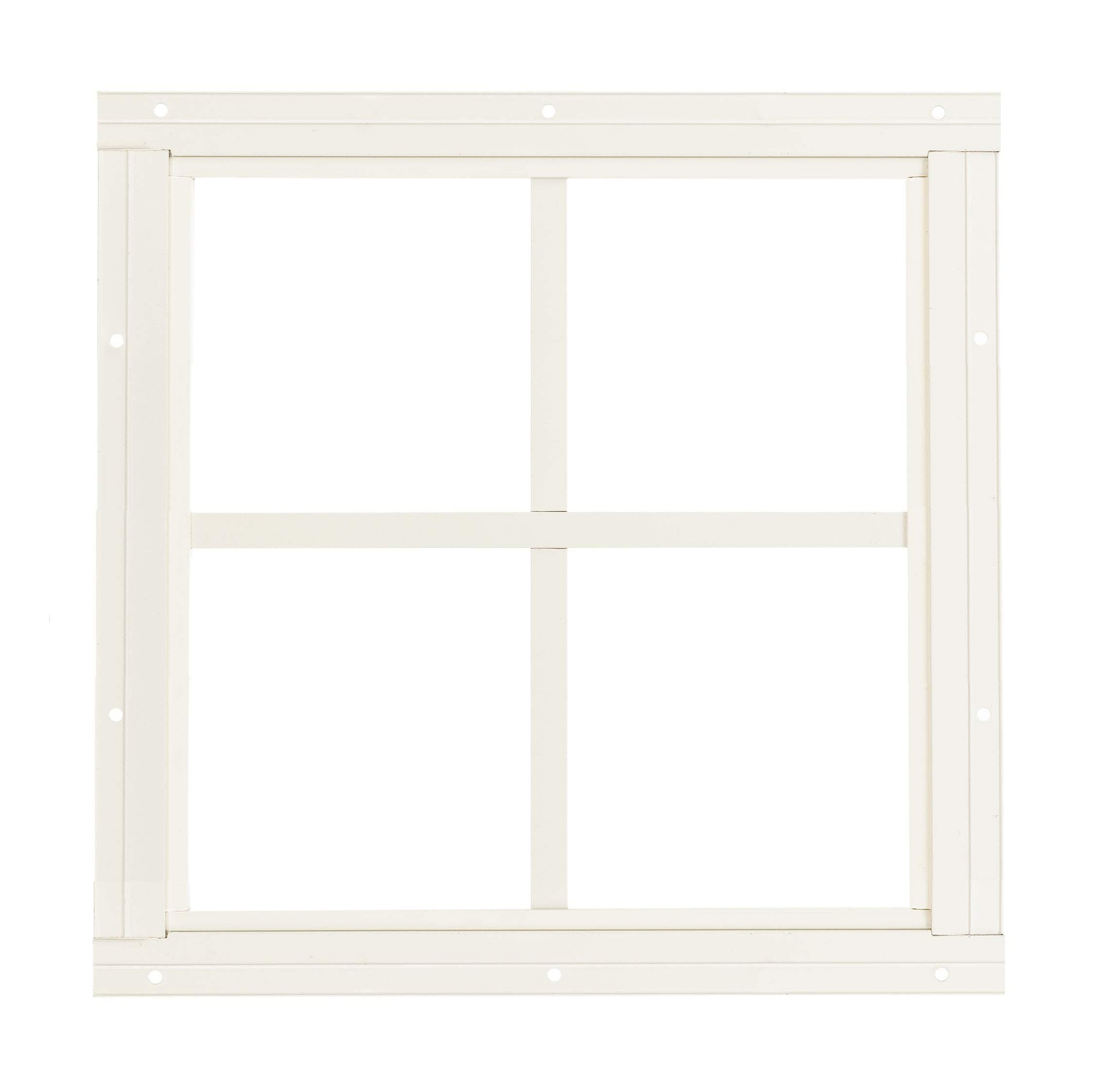 Shed Window 12" W x 12" H, Square Gable Flush Mount White for Sheds, Playhouses, and Chicken Coops 1 PK (W12X12W4G-WS)