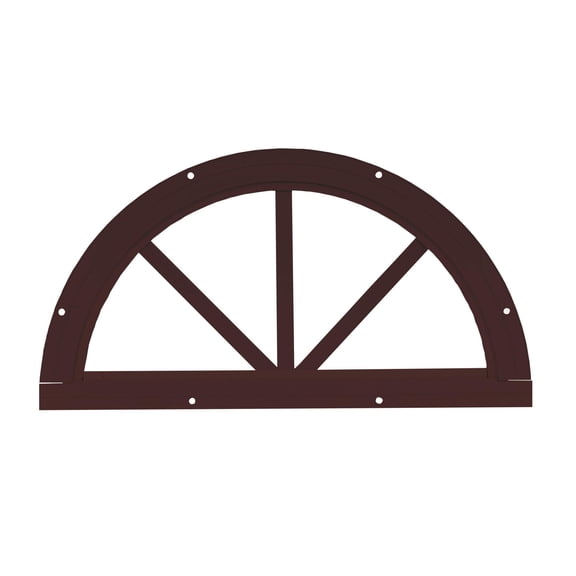 Shed Window 14.25" Half Moon Sunburst Flush Mount Brown for Sheds, Playhouses, and Chicken Coops 1 PK (SUNB14BR-BX1)