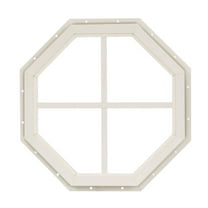 Shed Window 14" Octagon Gable J-Lap White for Sheds, Playhouses, and Chicken Coops 1 PK (WOCT14WJ-BX1)