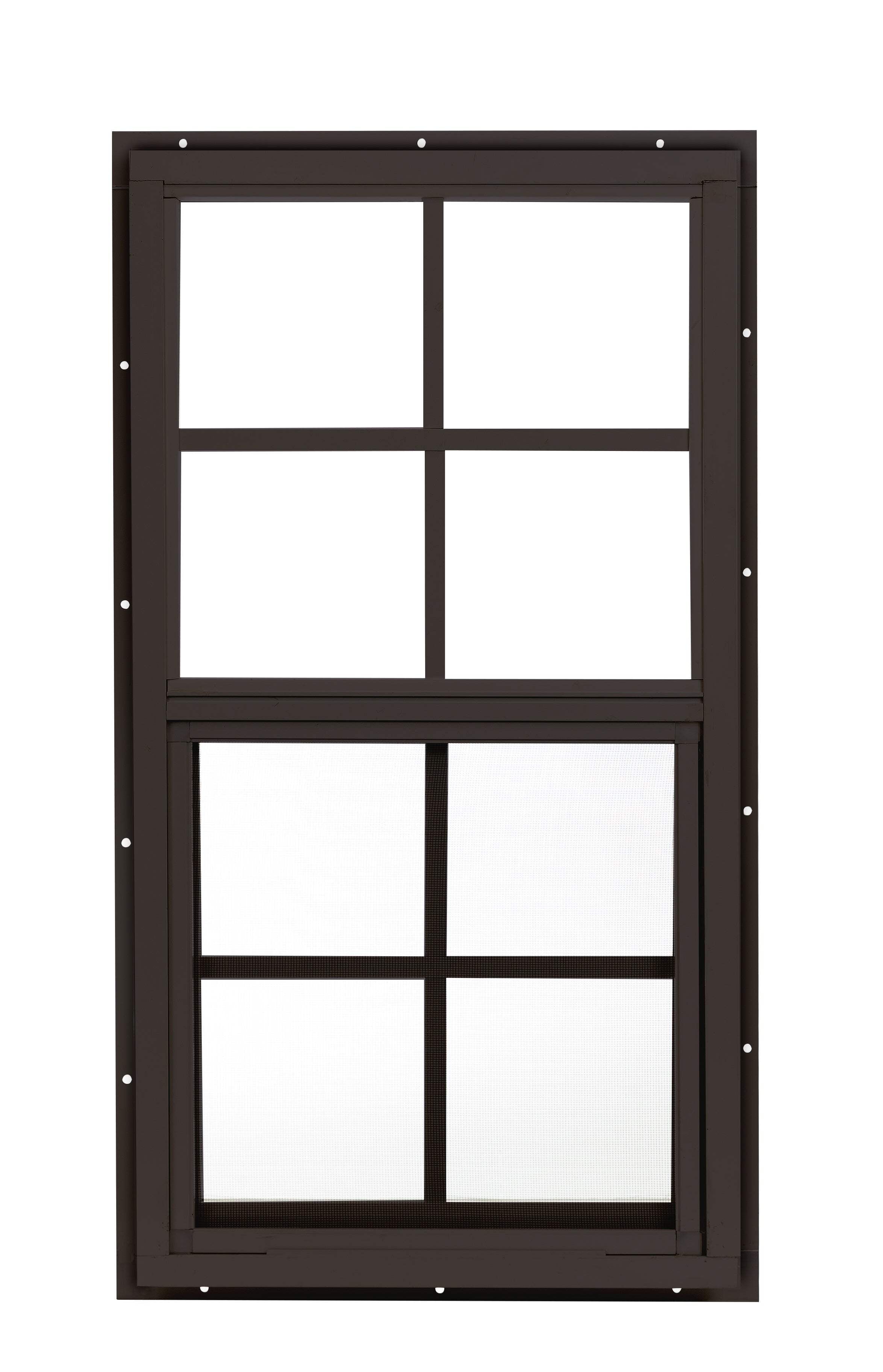 Shed Window 24x27 Flush Mount - Vertical Slider With Bug Screen For Barns & Playhouses