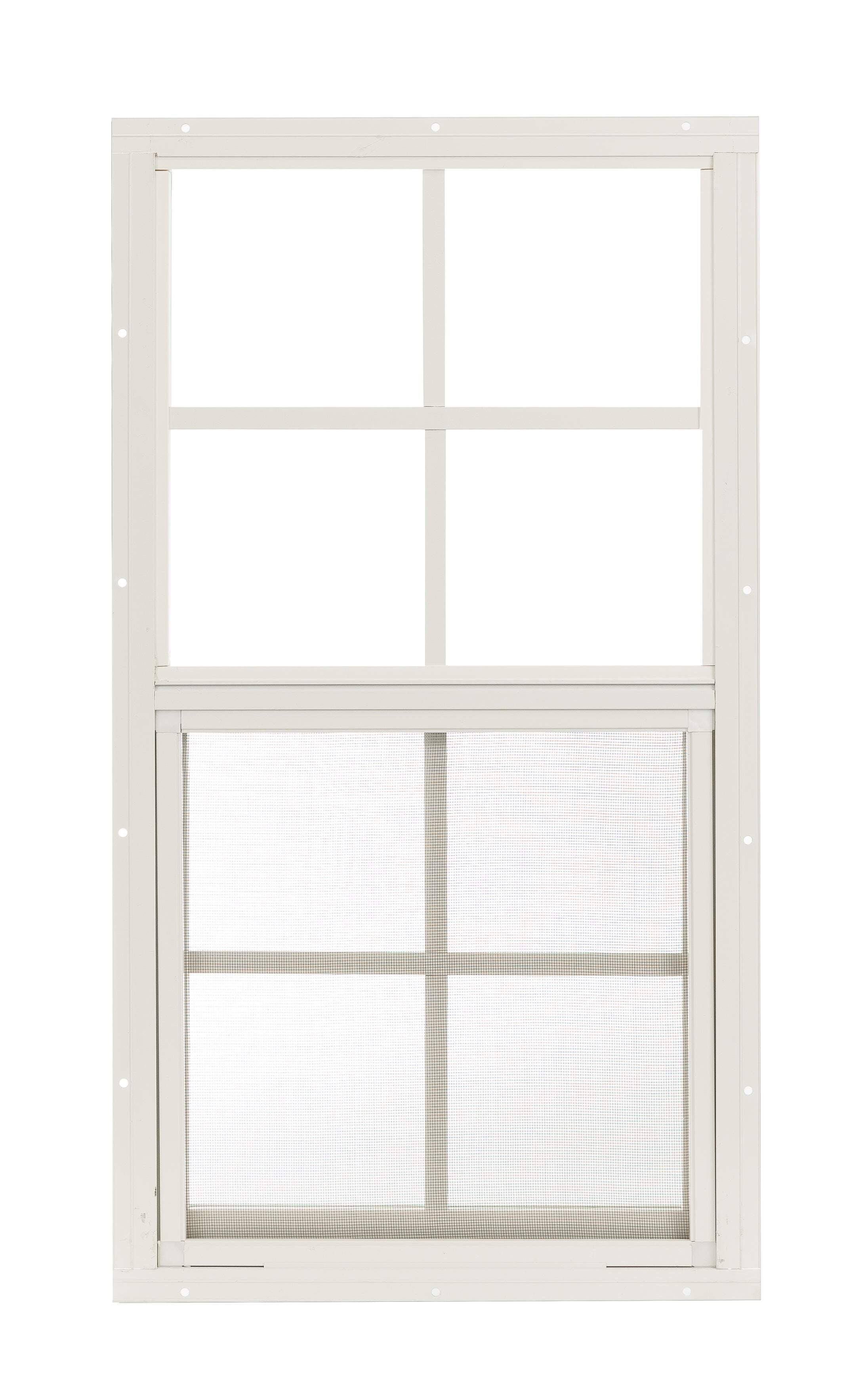 Shed Window 14" W x 27" H, Flush Mount White for Sheds, Playhouses, and Chicken Coops 1 PK (W1427W-BX1)