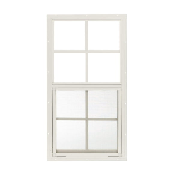 Shed Window 14" W x 27" H, Flush Mount White for Sheds, Playhouses, and Chicken Coops 1 PK (W1427W-BX1)