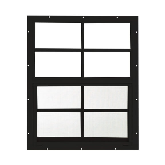 Shed Window 18" W x 23" H, Flush Mount Black for Sheds, Playhouses, and Chicken Coops 1 PK (W1823BLK-BX1)