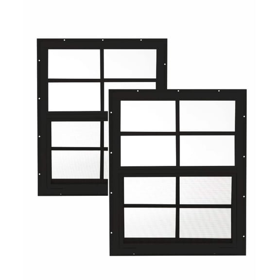 Shed Window 18" W x 23" H, J-Lap Black for Sheds, Playhouses, and Chicken Coops 1 PK (W1823BLKJ-BX1)