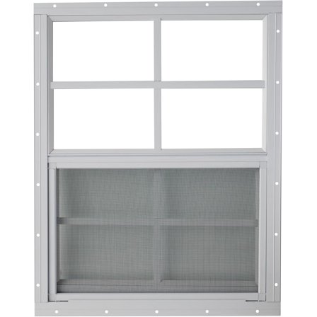 Shed Window 18x23 White Flush - Vertical Slider with Built-in Bug Screen