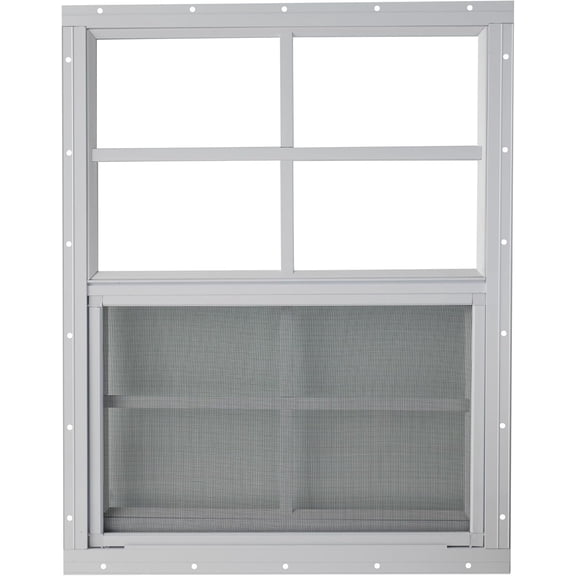 Shed Window 18x23 White Flush - Vertical Slider with Built-in Bug Screen