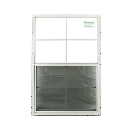 Shed Window and More 24" x 36" White J-Channel Mount Shed Window with Safety Tempered Glass