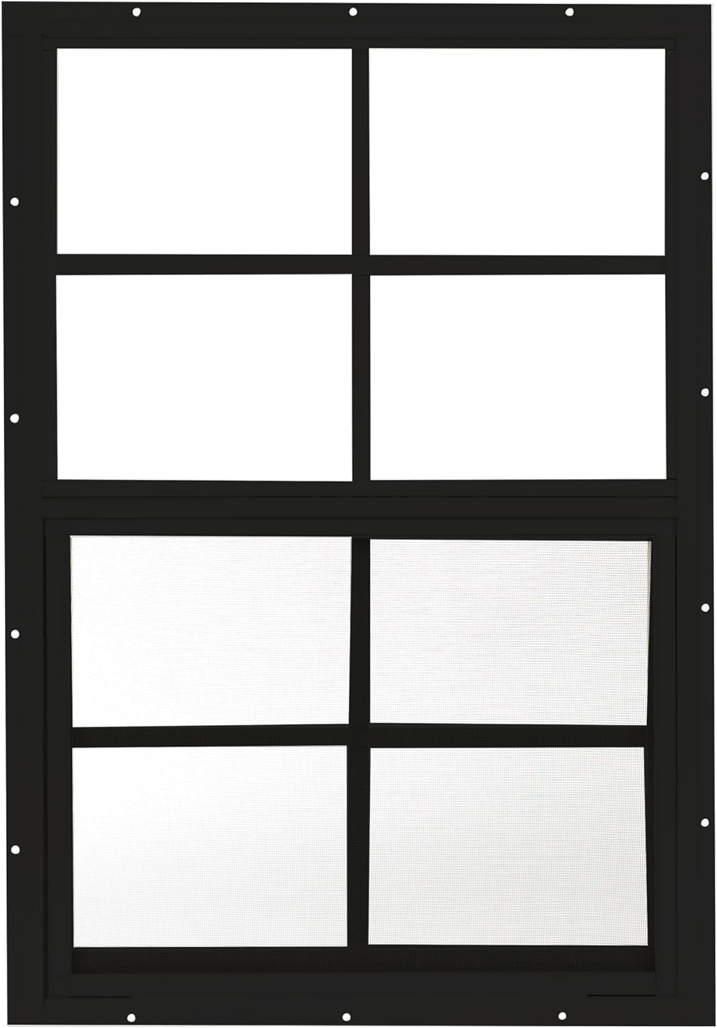 Shed Windows 18x27 (1-Pack) | Sliding Windows with Tempered Glass & Screens | Flush Mount, Black Aluminum Frames for Sheds, Chicken Coops & Playhouses