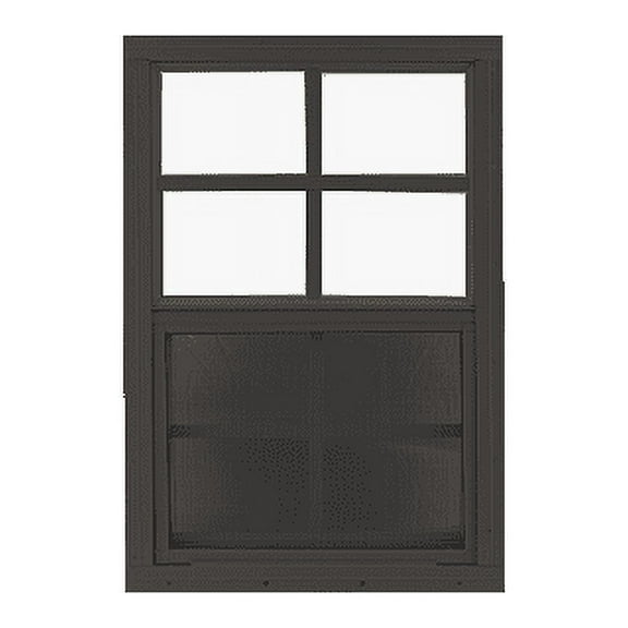 Shed Windows and More 12" x 18" Black Flush Mount Aluminum Frame Tempered Glass Window